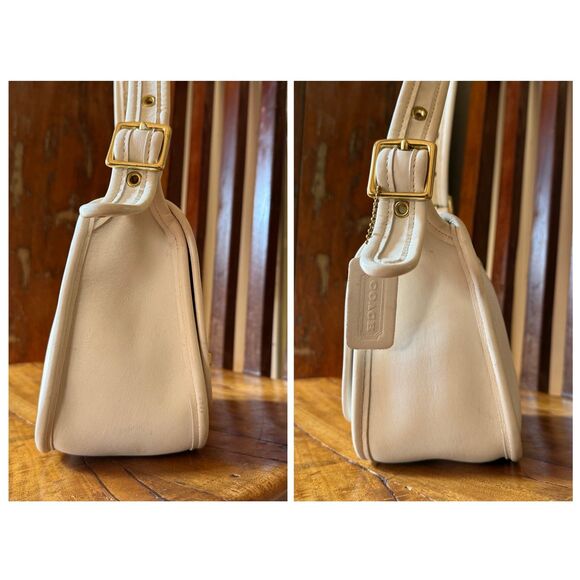 Vintage 1997 Coach Small Legacy Flap Bone Leather Crossbody - Picture 4 of 11